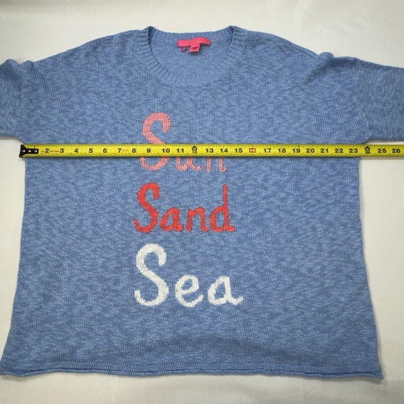 LILLY PULITZER Womens Sz L Pippy Sweater Blue Peri Sun Sand Sea NWOT $138 Preppy - Picture 12 of 13